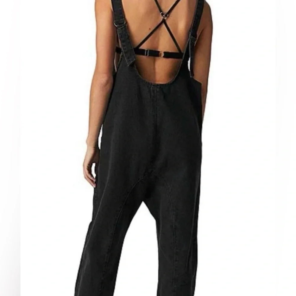 Free People High Roller Jumpsuit Mineral Black - Picture 2 of 6
